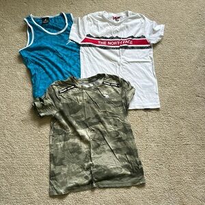 Jordan , the north face , Abercrombie boys shirts size 9/10